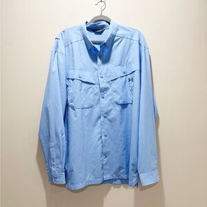 Under Armour Tide Chaser 2.0 Long Sleeve Outdoor Fishing Blue Shirt 2XL